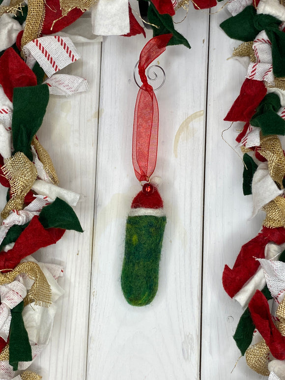 Felted Christmas Pickle Ornaments