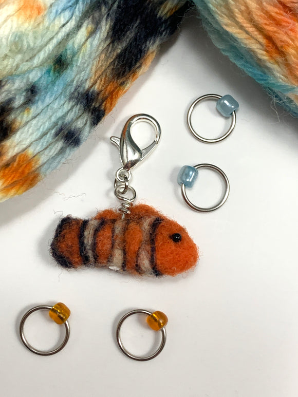 Limited Edition: Clownfish Felted Stitch Marker Sets